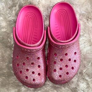 Pink Glitter Crocs